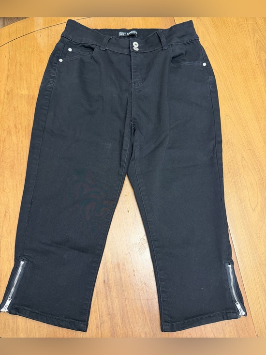 Sandpiper Pants - Sandpiper Black Stretch Denim Capri Pants 18 | Y2K Revival Streetwear Edgy Rock